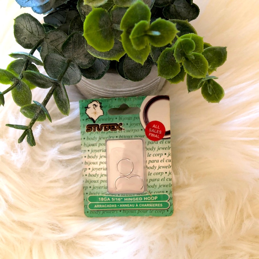 18 GA stainless hinged hoop earrings-NIB-package of 2
